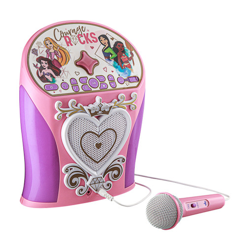 KIDdesigns Disney Princess Bluetooth Karaoke Machine w/ Microphone for Kids - M