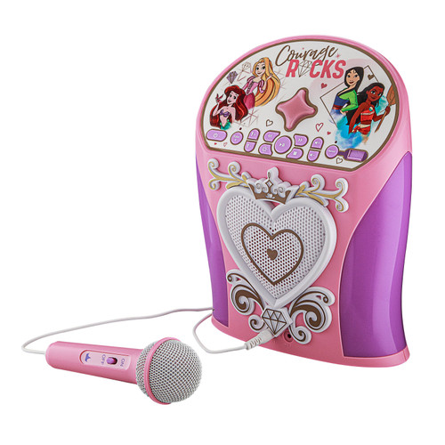 KIDdesigns Disney Princess Bluetooth Karaoke Machine w/ Microphone for Kids - M