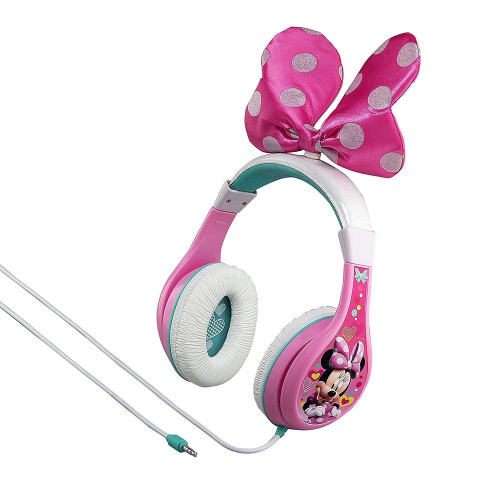 KIDdesigns Over-Ear Headphone Minnie Mouse Youth Headphones With Bow