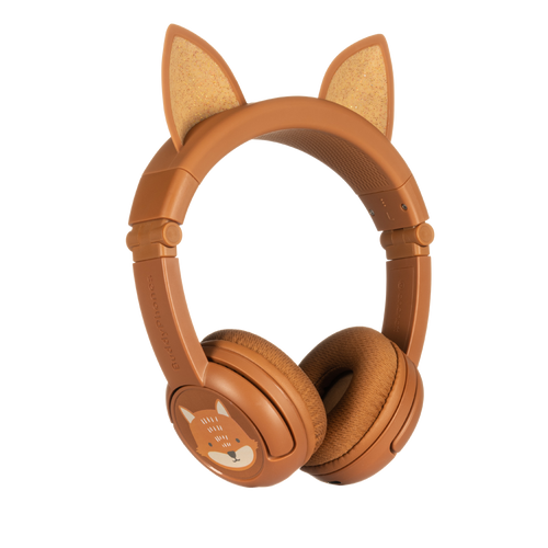 BUDDYPHONES PlayEars+ Bluetooth Wireless Headset - Superb Sound & Playful Anima-Orange / Kids Audio / New