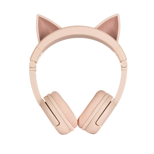 BUDDYPHONES PlayEars+ Bluetooth Wireless Headset - Superb Sound & Playful Anima-Pink / Kids Audio / New