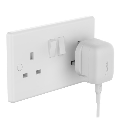 BELKIN BoostCharge 20W Wall Charger with USB-C Cable 1m - Lightning Connector - BELKIN BoostCharge 20W Wall Charger with USB-C Cable 1m - Lightning Connector -
