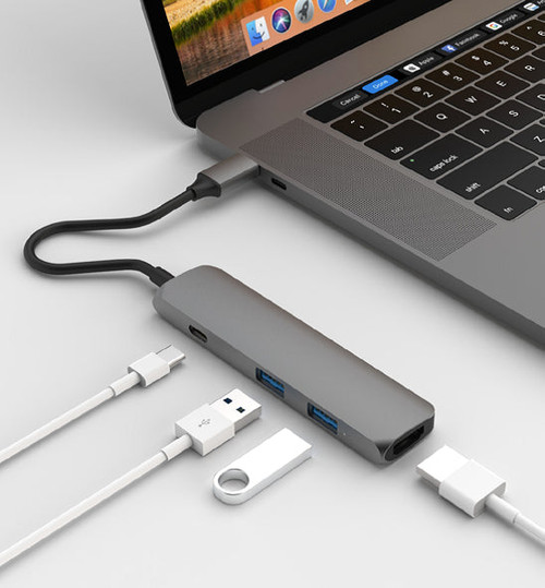 ADDICTED 4 Hub USB-C 2.0, 2x USB 3.0 and 4K HDMI - Grey ADDICTED 4 Hub USB-C 2.0, 2x USB 3.0 and 4K HDMI - Grey