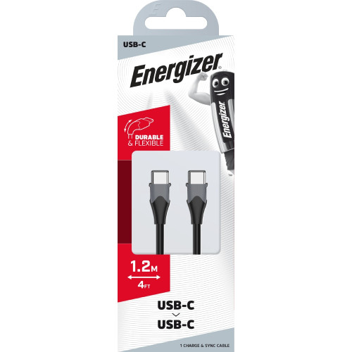 ENERGIZER Cable USB-C to USB-C 1.2M - Black