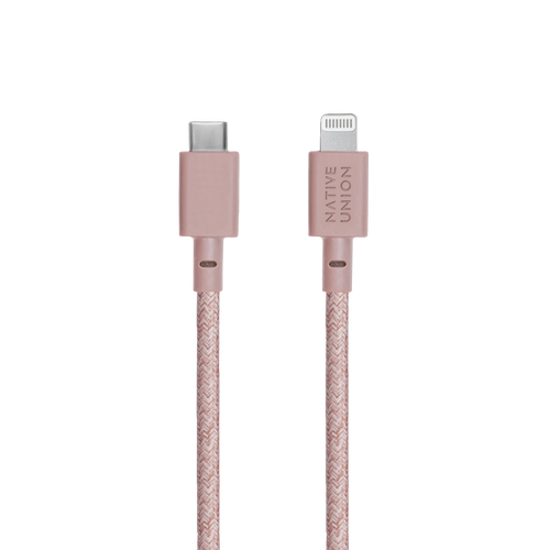 NATIVE UNION Belt USB-C to Lightning Charging Cable - 3M - Rose