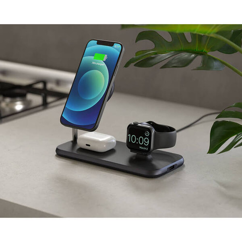ZENS Aluminum 4-in-1 MagSafe Compatible Wireless Charger 30W USBPD - Black