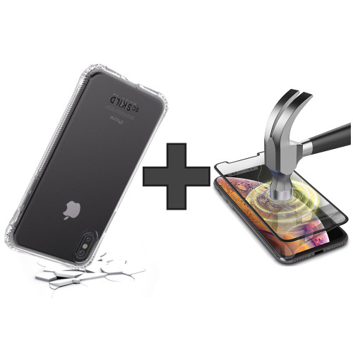 SO SKILD iPhone XS/X Absorb Impact Case - Transparent & Tempered Glass Sp
