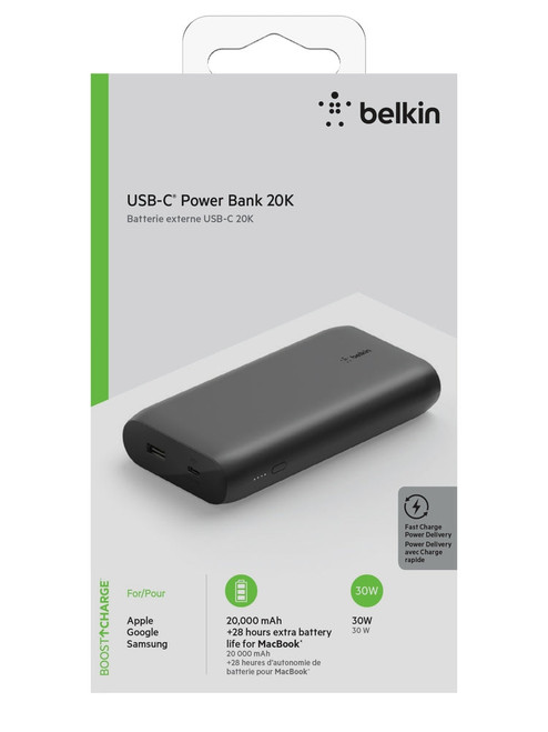 BELKIN BoostCharge USB-C Powerbank 20K - 30W PD Laptop & Phone Charger with USB