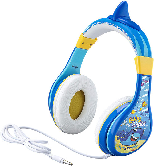 KIDdesigns Baby Shark Wired Headphones-Blue / Kids Audio / New