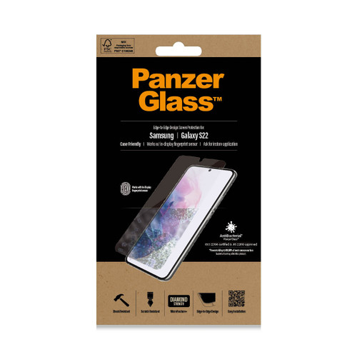 PANZERGLASS Samsung Galaxy S22 Screen Protector - Black Frame