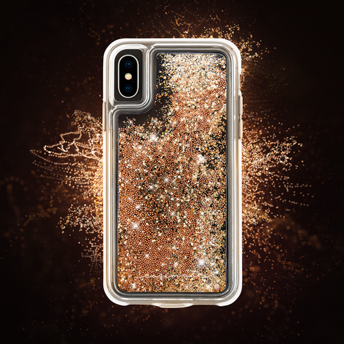CASE-MATE Waterfall Case for iPhone XS/X - Gold-Gold / Mobile Cases / New