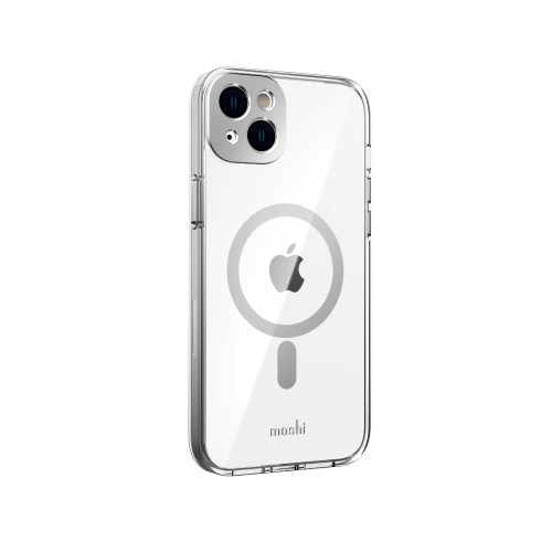 MOSHI iPhone 14 Plus - iGLAZE Case with MagSafe & Cam Cover - Silver