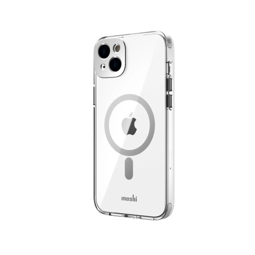 MOSHI iPhone 14 Plus - iGLAZE Case with MagSafe & Cam Cover - Silver