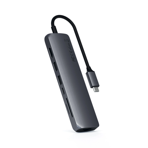 SATECHI Type-C Slim Multiport with Ethernet Adapter - Space Gray