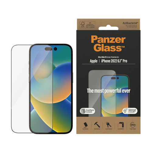 PANZERGLASS iPhone 14 Pro - Ultra-Wide Fit Screen Protector with Applicator - C