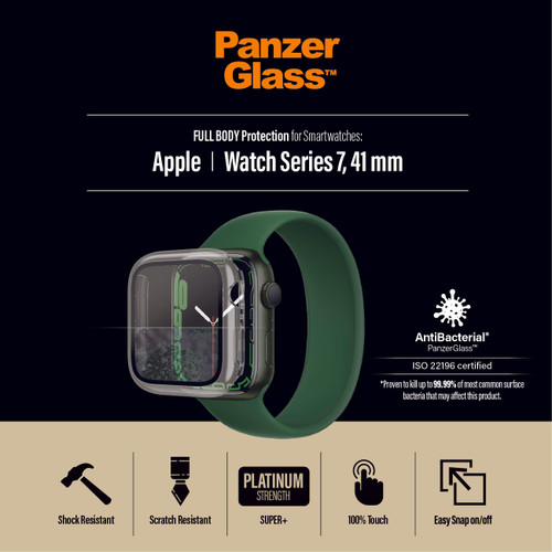 PANZERGLASS Apple Watch Series 7/8 41mm Screen Protector Full Body Case - Clear