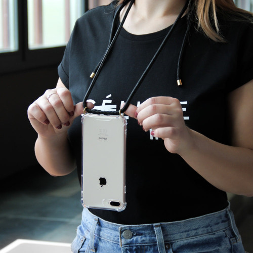 LOOKABE Necklace Clear Case with Cord for iPhone 11 Pro - Black-Black / Mobile Cases / New