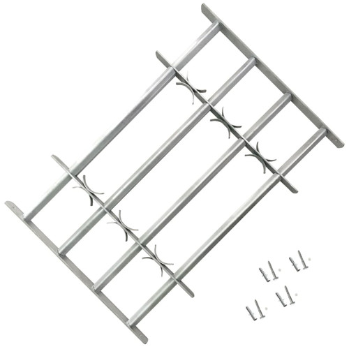 vidaXL Adjustable Security Grille for Windows with 4 Crossbars 1000-1500 mm