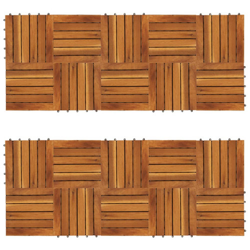 vidaXL Decking Tiles Vertical Pattern 30 x 30 cm Acacia Set of 20