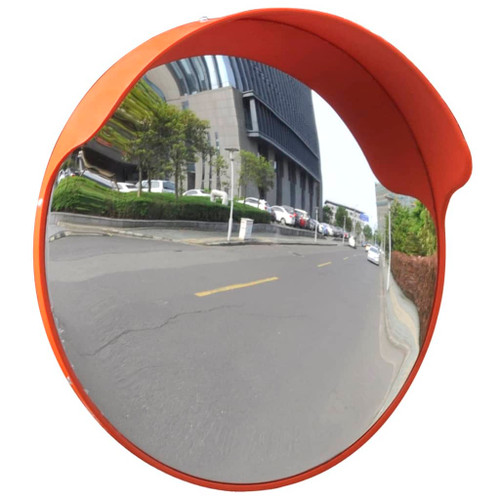 vidaXL Convex Traffic Mirror PC Plastic Orange 45 cm Outdoor