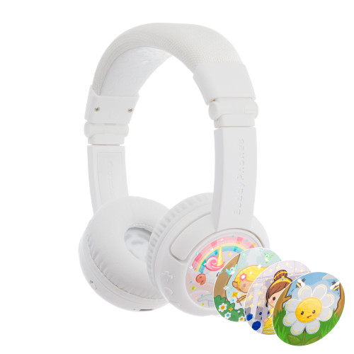 BUDDYPHONES PLAY Plus Wireless Bluetooth Headphones for Kids - Snow White