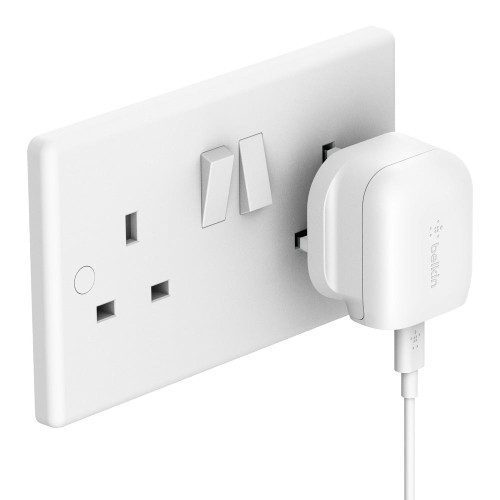 BELKIN UK Home Charger 1 Port 18W USB-C White (With USB-C to Lightning Cable)