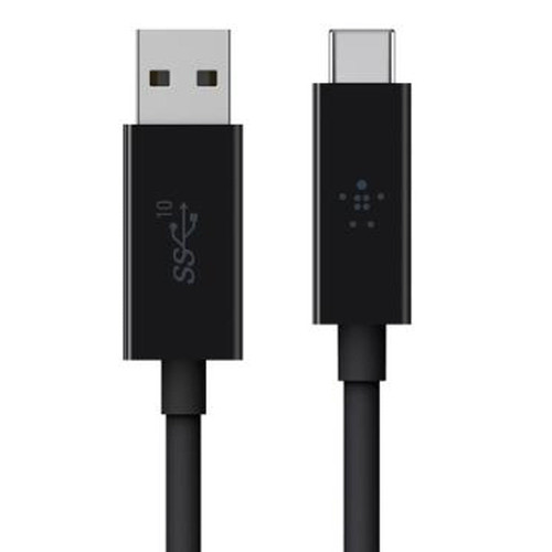 BELKIN 3.1 USB-C to USB-A Cable - 10GBPS 3 AMP - 1M - Black-Black / Cables USB-C / New