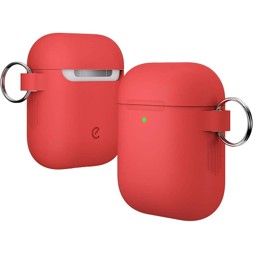 KEYBUDZ PodSkinz Switch Case with Carabiner for AirPods 1 & 2 - Red