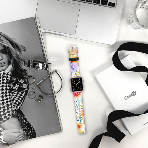 CASETIFY Apple Watch Band Leather All Series 42 mm Aluminum Gold Frame 1 (Apple