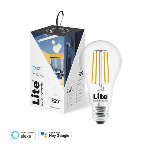 LITE BULB MOMENT A60 LED Lamp 2700-6500K E27 6 Watts WiFi & Bluetooth - 1 Pack -White / DIY Smart LED Lighting System / New
