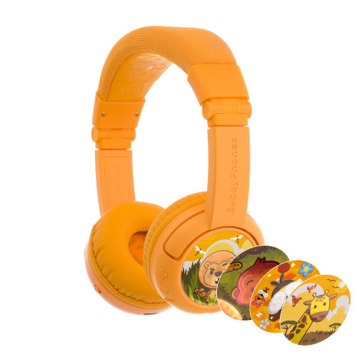 BUDDYPHONES PLAY Plus Wireless Bluetooth Headphones for Kids - Sun Yellow-Yellow / Kids Audio / New