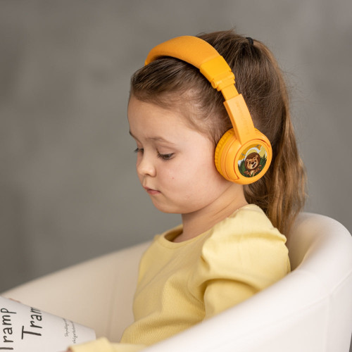 BUDDYPHONES PLAY Plus Wireless Bluetooth Headphones for Kids - Sun Yellow-Yellow / Kids Audio / New