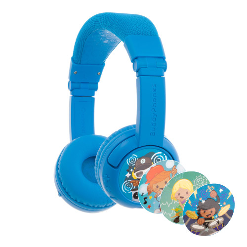 BUDDYPHONES PLAY Plus Wireless Bluetooth Headphones for Kids - Cool Blue-Blue / Kids Audio / New