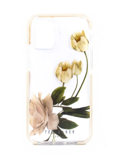 TED BAKER iPhone 12 Mini - Anti-Shock Floral Case - ElderFlower Clear