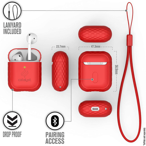 CATALYST Lanyard Case for AirPods 1 & 2 - Flame Red