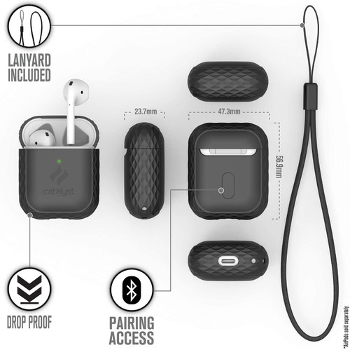 CATALYST Lanyard Case for AirPods 1 & 2 - Stealth Black