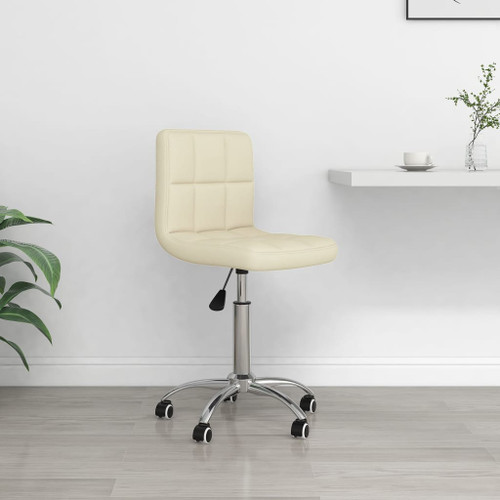 vidaXL Swivel Office Chair Cream Fabric