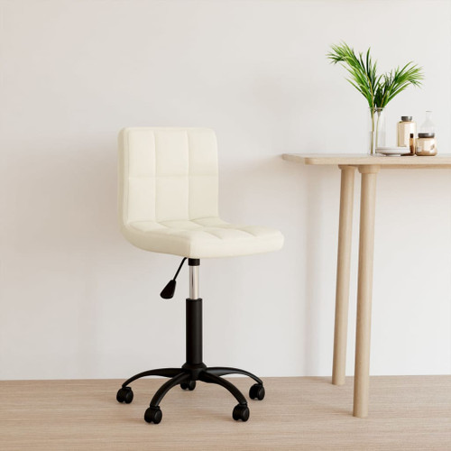 vidaXL Swivel Office Chair Cream Velvet