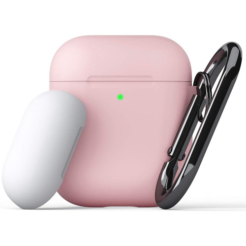 KEYBUDZ PodSkinz Switch Case with Carabiner for AirPods 1 & 2 - Blush Pink