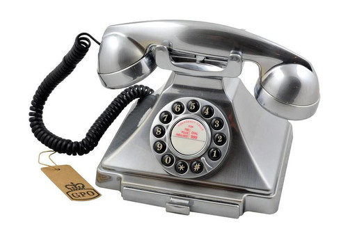 GPO Telephone Carrington - Chrome-Silver / Home Retro Dial Phones / New