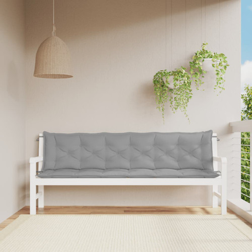 vidaXL Garden Bench Cushions 2 pcs Grey 200x50x7cm Oxford Fabric