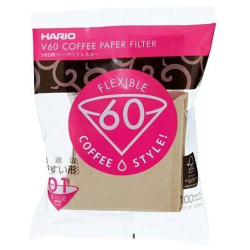 Hario - Misarashi Brown Paper Filters V60-01 - 100pcs