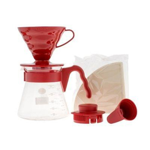 Hario - Plastic Coffee Pour Over Kit V60-02 - Red