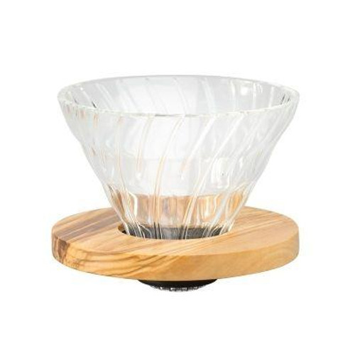 Hario - Glass Coffee Dripper V60-02 - Olive Wood