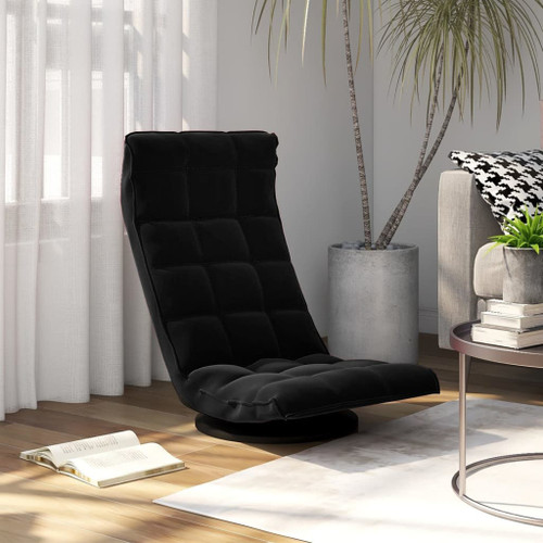 vidaXL Swivel Floor Chair Black Velvet