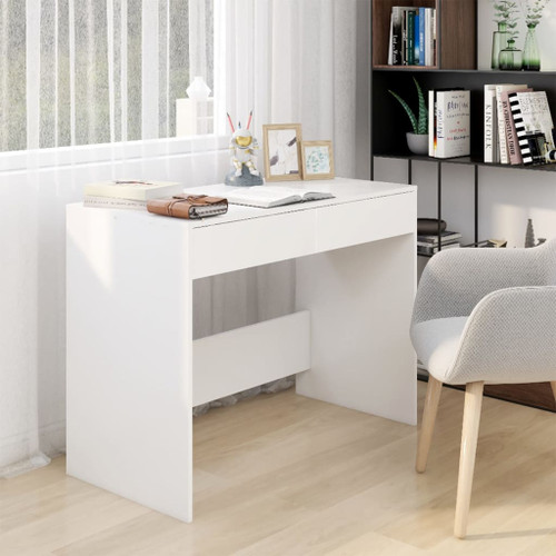 vidaXL Desk White 101x50x76.5 cm Engineered Wood