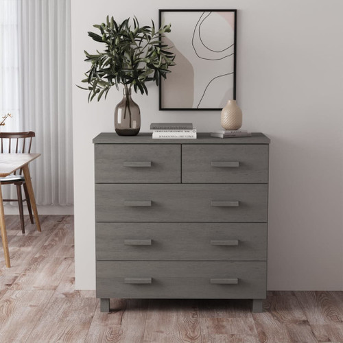 vidaXL Sideboard HAMAR Light Grey 79x40x80 cm Solid Wood Pine