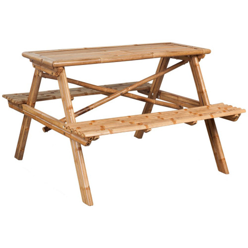 vidaXL Picnic Table 115x115x81 cm Bamboo