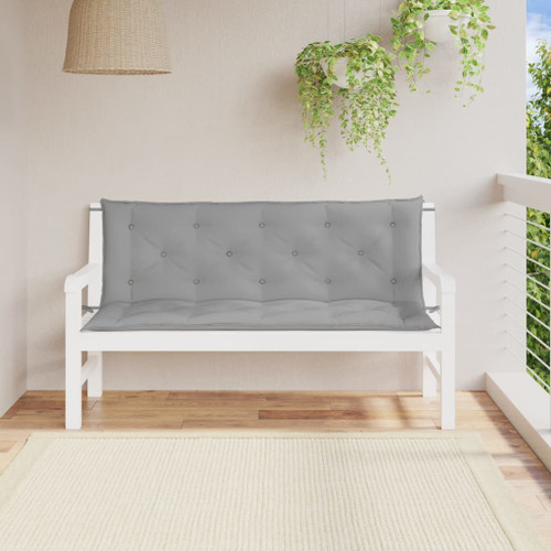 vidaXL Garden Bench Cushion Grey 150x(50+50)x7cm Oxford Fabric