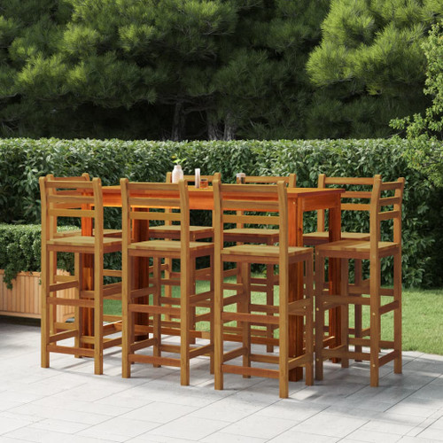 vidaXL 9 Piece Garden Bar Set Solid Wood Acacia